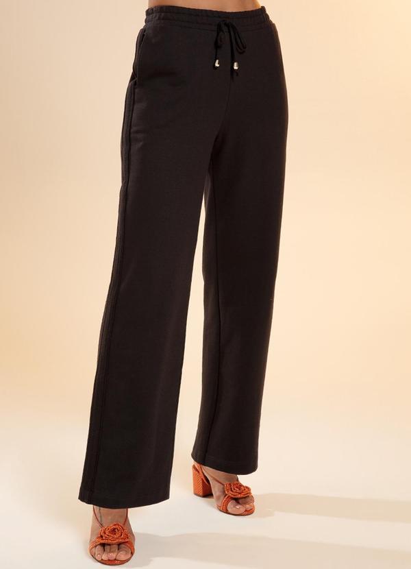 Habana - Calça de Moletom Estilo Pantalona Preto