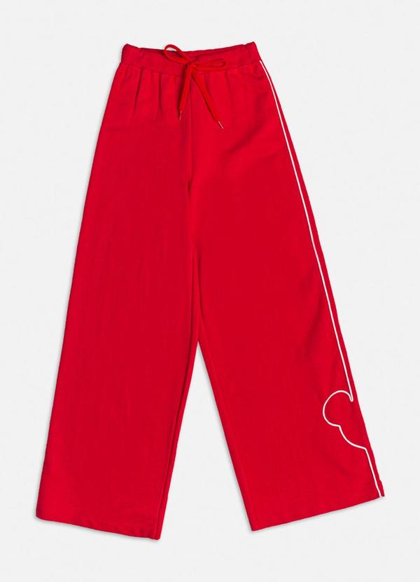 Authoria - Calça de Moletom Wide Vermelha Vermelho