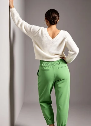 Endless - Calça de Poá Light Feminino Verde - ENDLESS