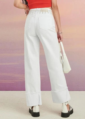 Authoria - Calça de Sarja Branca Branco - AUTHORIA