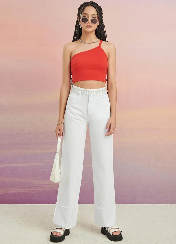 Authoria - Calça de Sarja Branca Branco 3