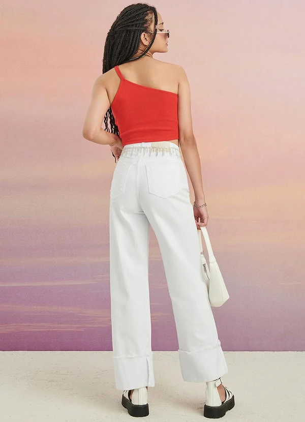 Authoria - Calça de Sarja Branca Branco 4