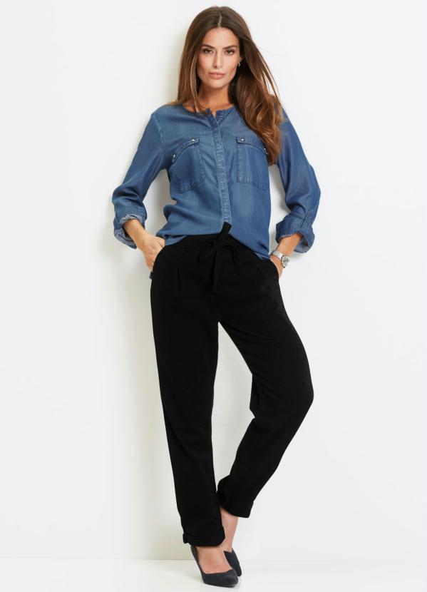 bonprix - Calça de Sarja Comfort Preta 4