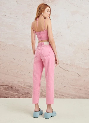 Authoria - Calça de Sarja Rosa Rosa - AUTHORIA