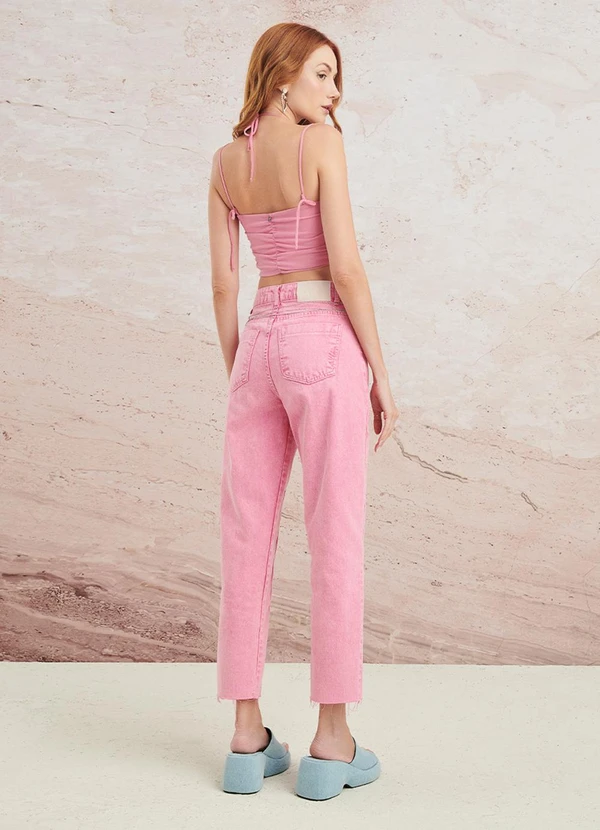 Authoria - Calça de Sarja Rosa Rosa 2