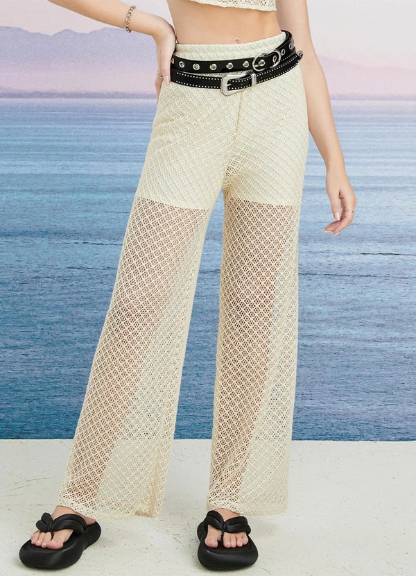 Authoria - Calça de Tricot Creme Creme