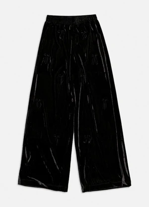 Authoria - Calça de Veludo Preta com Laços Preto - AUTHORIA
