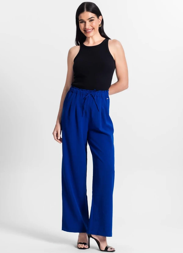 Endless - Calça de Viscose Rajada Feminina Azul 5