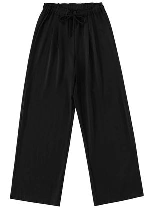 Endless - Calça de Viscose Rajada Feminina Preto - ENDLESS