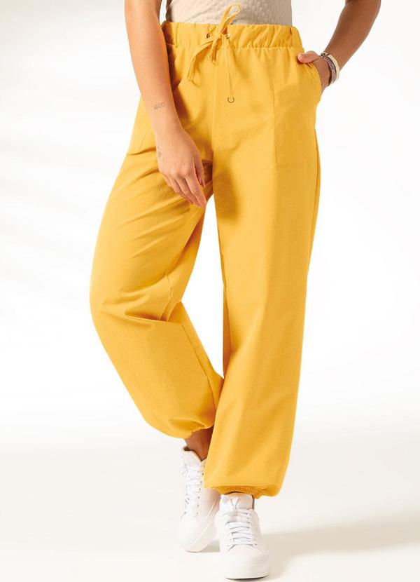 Cativa - Calça Descolada Estilo Jogger Amarelo