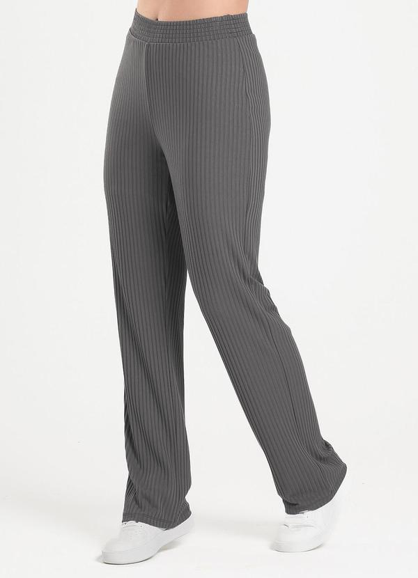 Cativa - Calça em Canelado Cinza Escuro 4