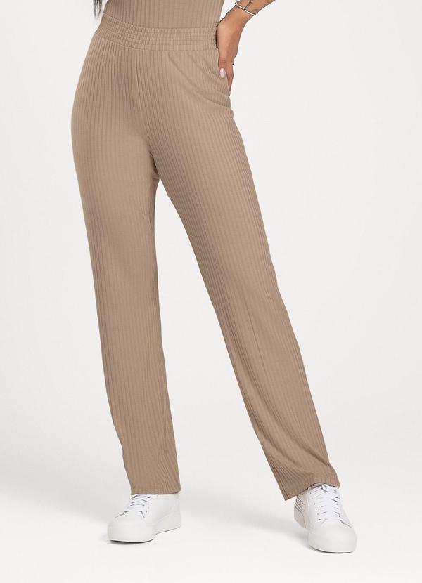 Cativa - Calça em Canelado Marrom Claro 2