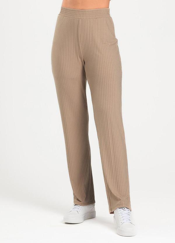 Cativa - Calça em Canelado Marrom Claro 4
