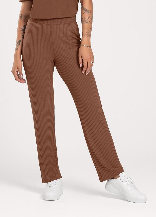 Cativa - Calça em Canelado Marrom Escuro 2