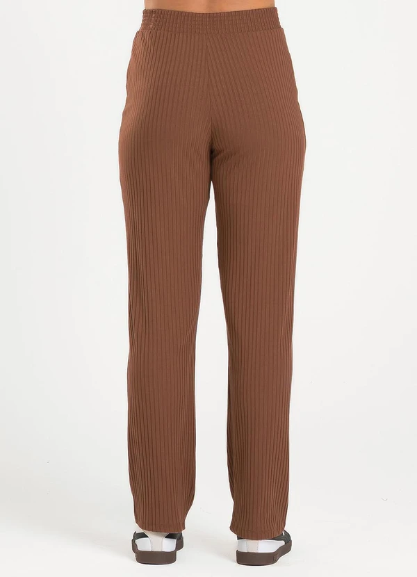 Cativa - Calça em Canelado Marrom Escuro 3