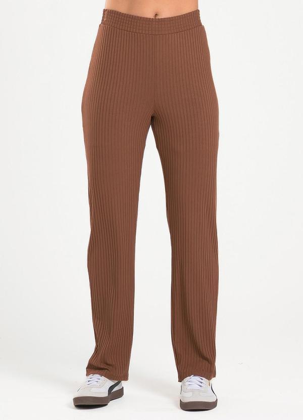 Cativa - Calça em Canelado Marrom Escuro 4