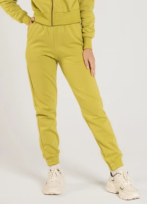 Just Basic - Calça em Moletom Feminino Verde - JUST BASIC