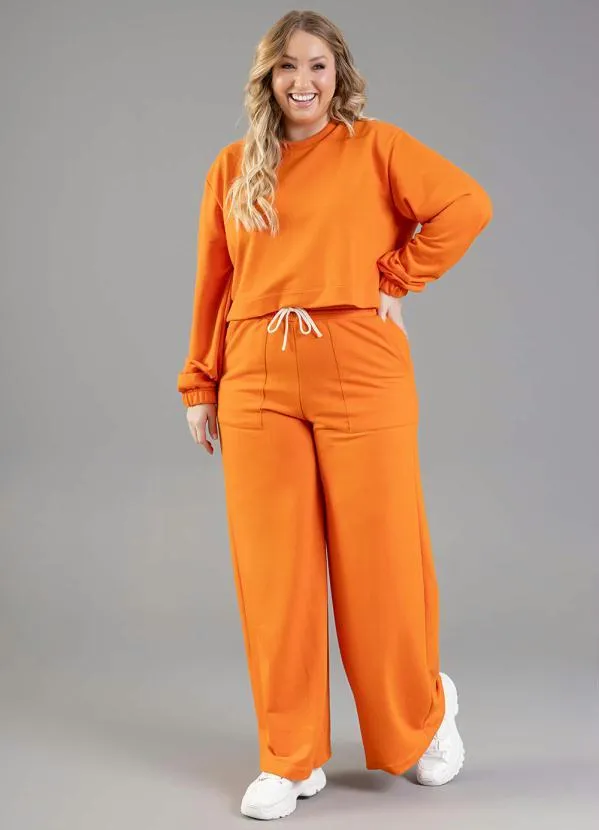 Just Basic - Calça em Moletom Laranja