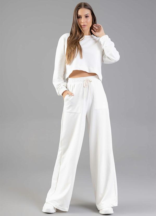 Just Basic - Calça em Moletom Off White 3