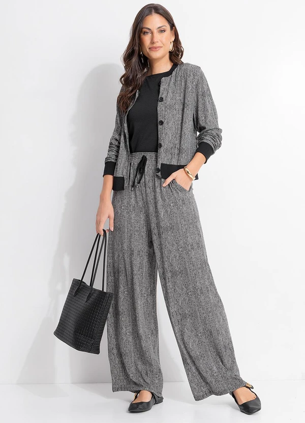 Quintess - Calça Espinha de Peixe em Malha de Viscose 6