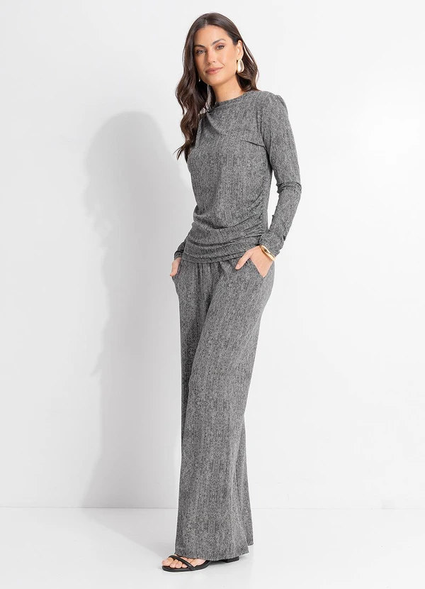 Quintess - Calça Espinha de Peixe em Malha de Viscose 7