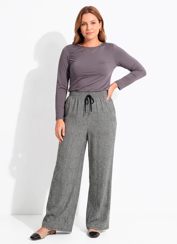 Quintess - Calça Espinha de Peixe em Malha de Viscose 9