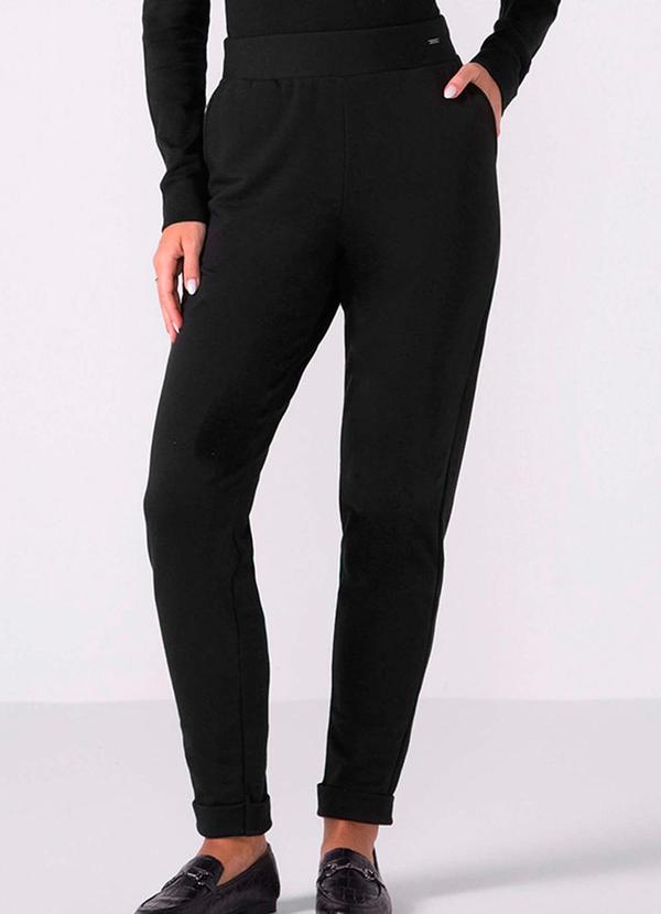 Marialícia - Calça Feminina Básica Molecotton Preto