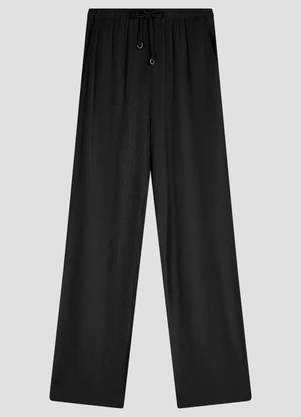 Cereja Rosa - Calça Feminina Canelado com Relevo Preto - CEREJA ROSA