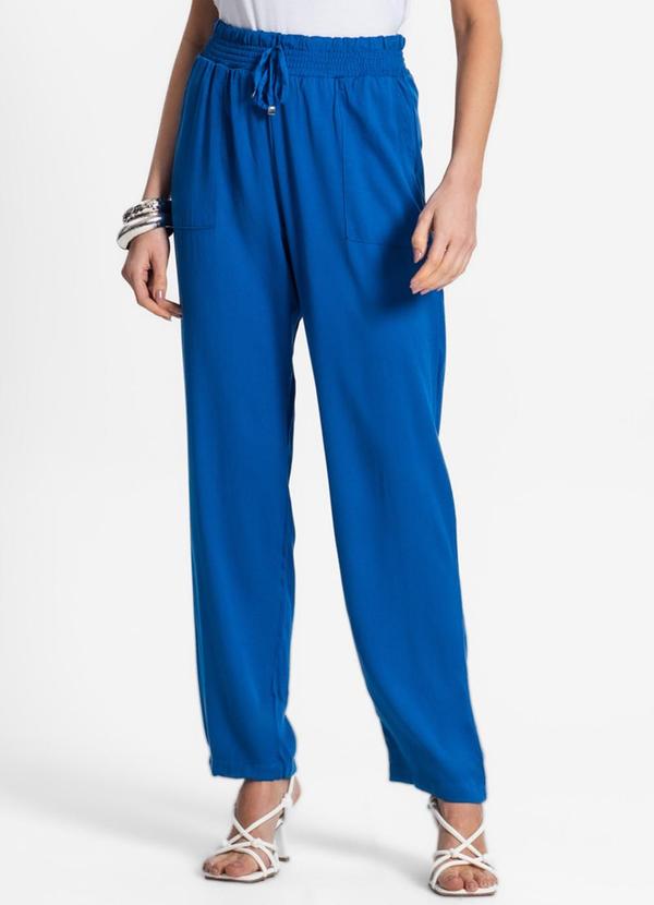 Endless - Calça Feminina com Bolso Quadrado Viscose Azul