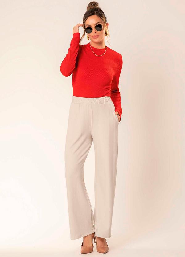 Cativa - Calça Feminina com Elástico Comfy Bege 2