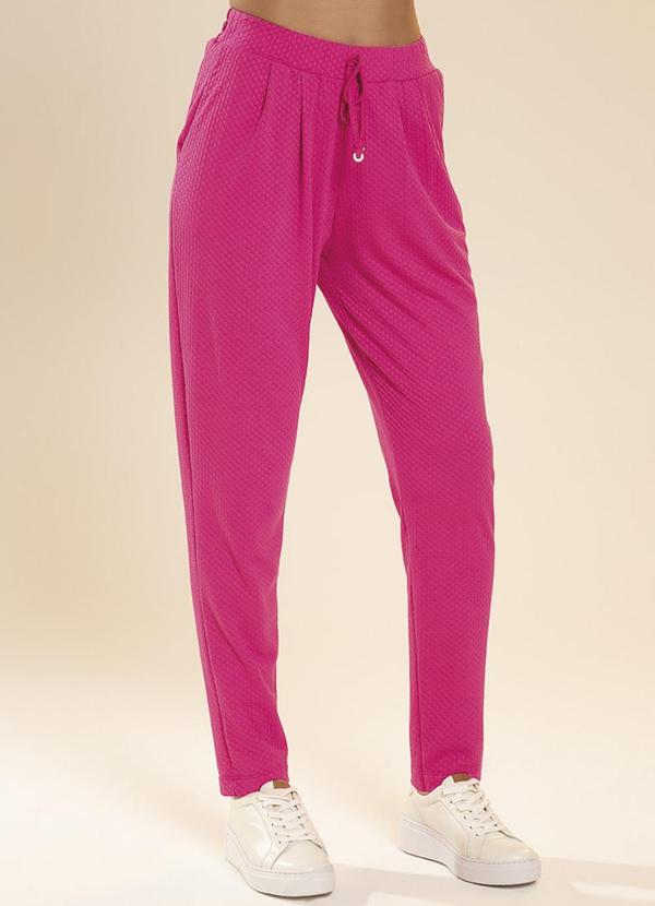 Habana - Calça Feminina com Forro e Amarração Rosa