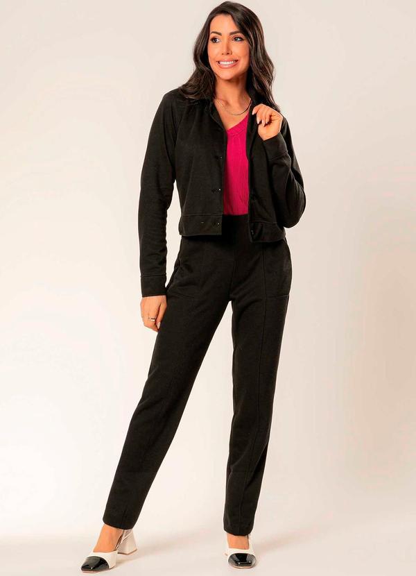 Cativa - Calça Feminina de Moletom Comfy Preto 2