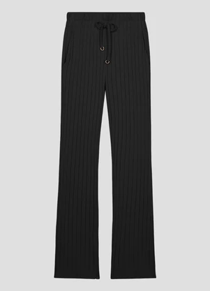 Cereja Rosa - Calça Feminina em Cotton Canelado com Bolso Preto - CEREJA ROSA