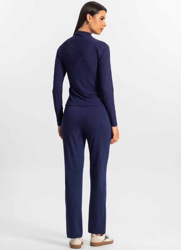 Rovitex - Calça Feminina em Molecotton Azul 4