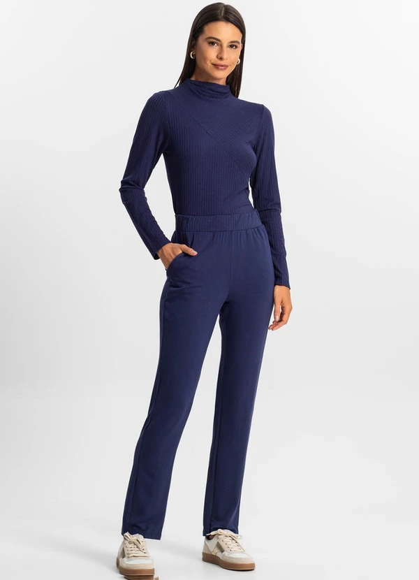 Rovitex - Calça Feminina em Molecotton Azul 5