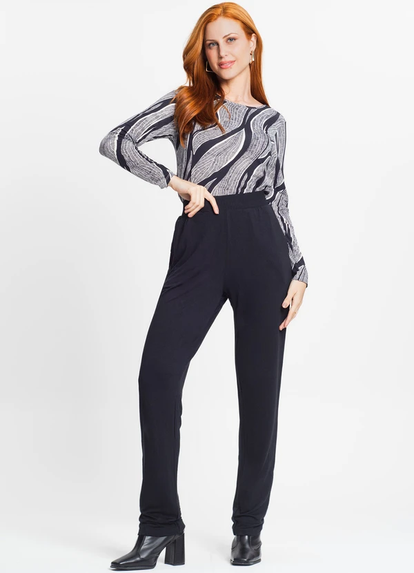 Rovitex - Calça Feminina em Molecotton Preto