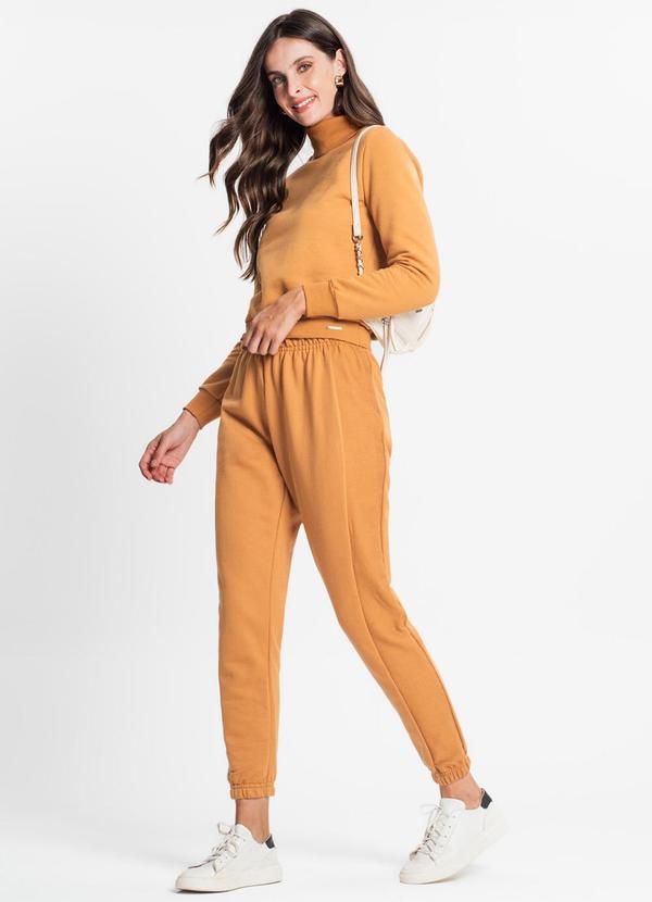 Rovitex - Calça Feminina em Moletinho Marrom 3