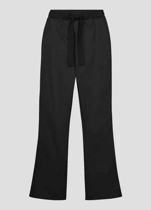 Cereja Rosa - Calça Feminina em Moletom com Faixa e Bolso Preto - CEREJA ROSA