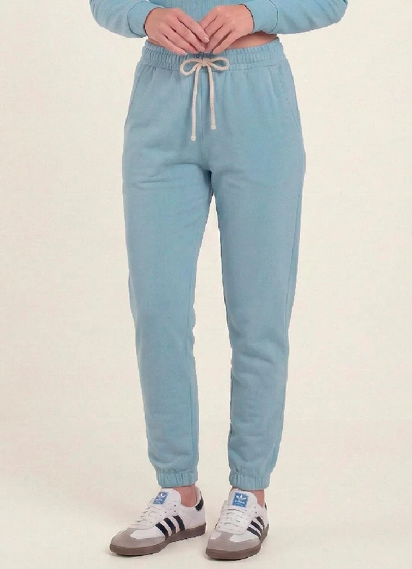 Just Basic - Calça Feminina em Moletom Felpado Azul