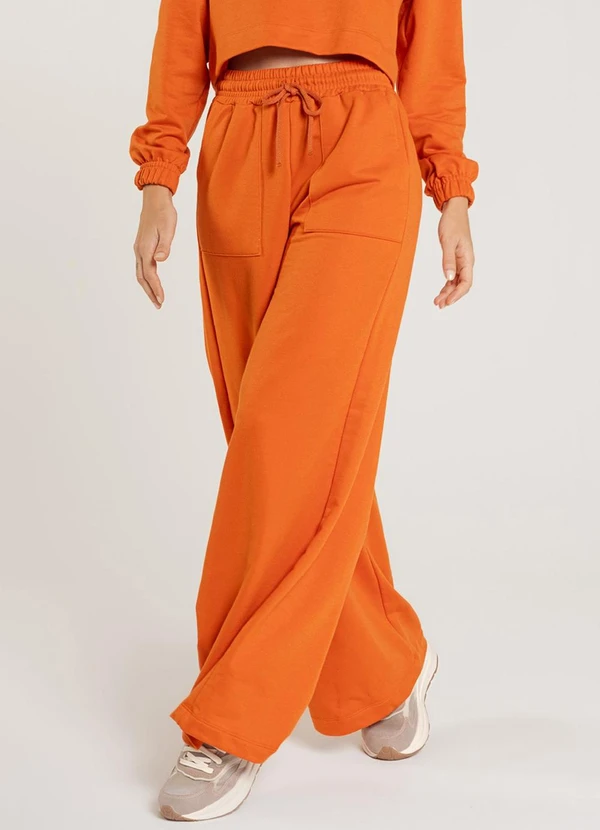 Just Basic - Calça Feminina em Moletom Laranja