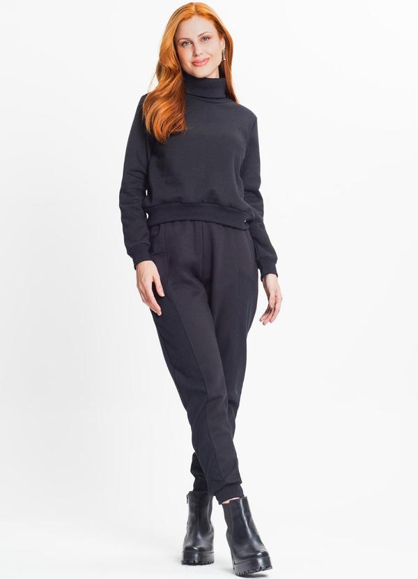 Rovitex - Calça Feminina em Moletom Preto 3