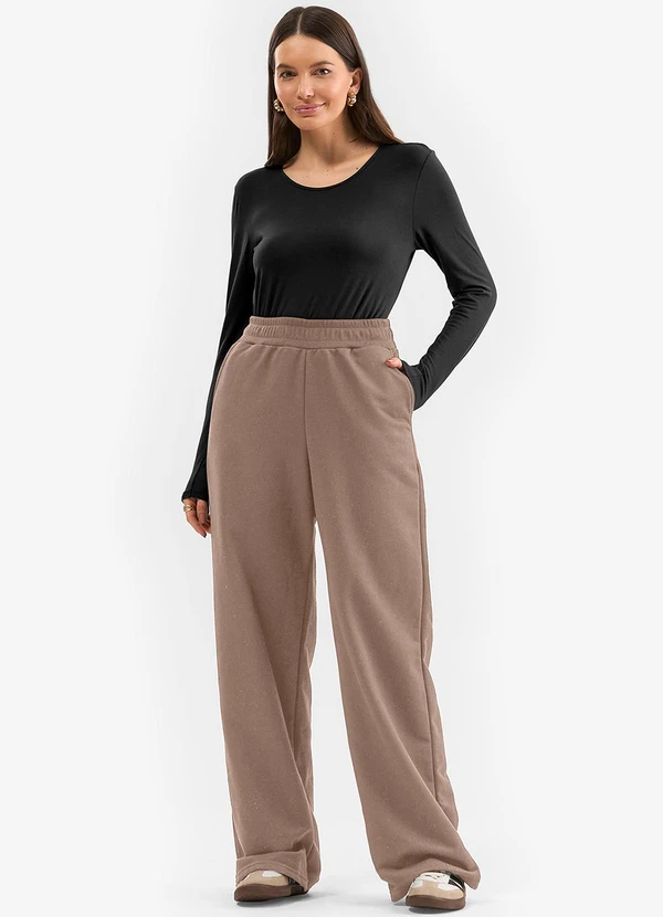 Rovitex - Calça Feminina em Moletom Rovitex Marrom 3