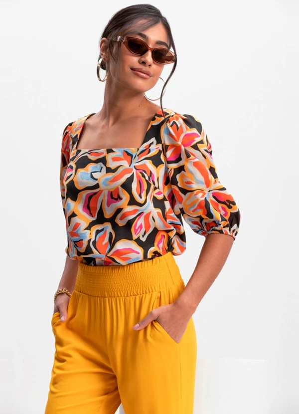 Essendi - Calça Feminina em Recido Creponado Amarelo 4