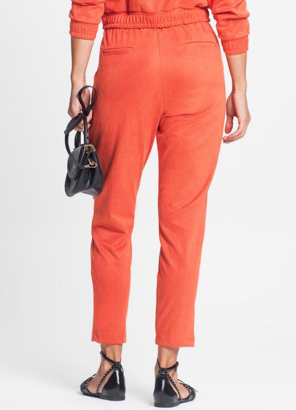 Rovitex - Calça Feminina em Suede Sarjado Laranja 2