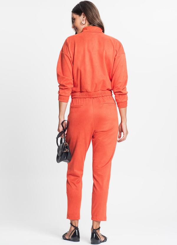 Rovitex - Calça Feminina em Suede Sarjado Laranja 4