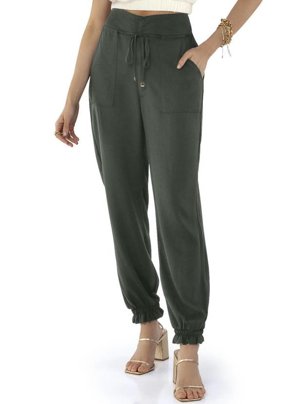 Endless - Calça Feminina em Viscose Sarjada Twill Verde
