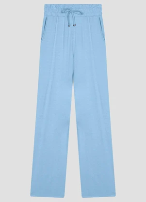 Cereja Rosa - Calça Feminina em Viscose Trabalhada Azul - CEREJA ROSA