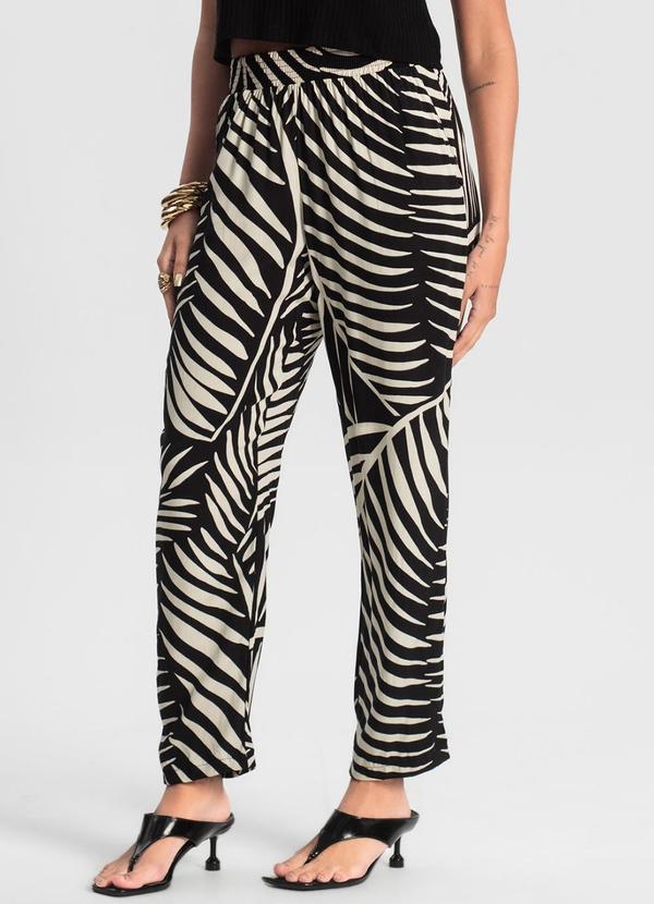 Rovitex - Calça Feminina Estampada Preto