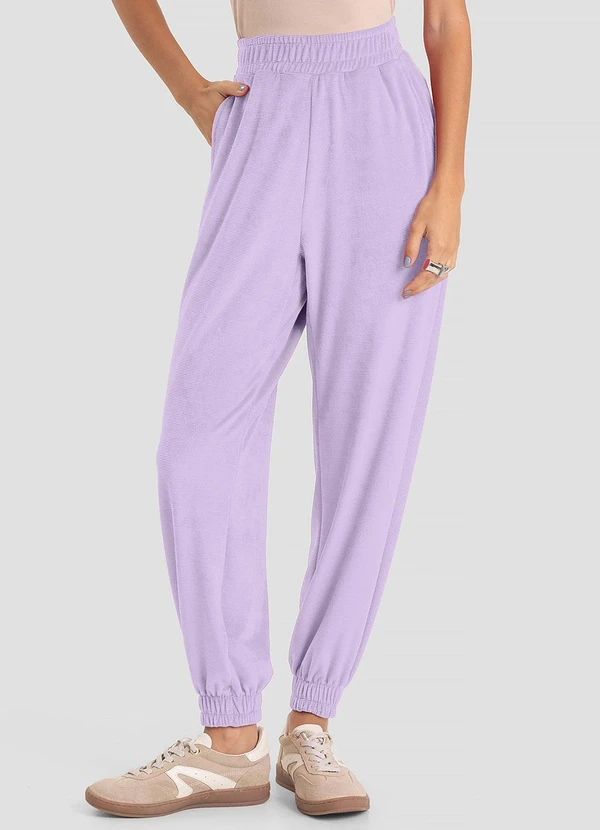 Dianna - Calça Feminina Jogger Veludo Cotelê Roxo