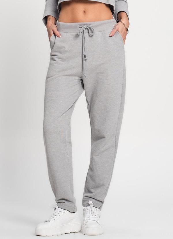 Calça Feminina Moletom Alfaiataria Kohmar Cinza - Rovitex